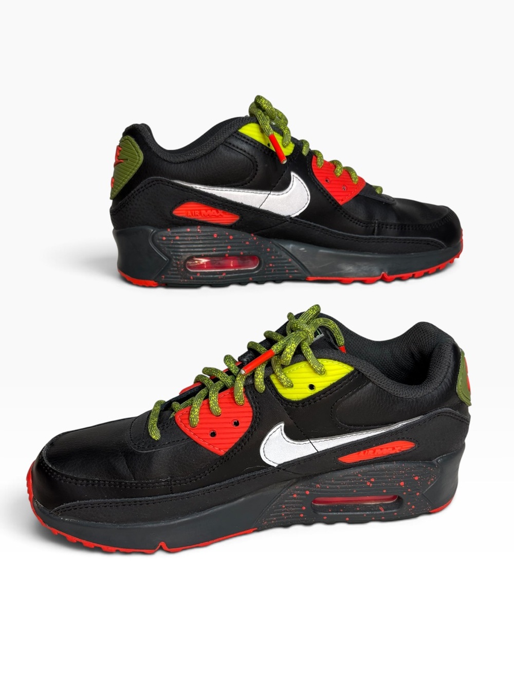 Nike Air Max 90 GS Black Asparagus Sneakers DC2100-001 size 6Y - Picture 4 of 14